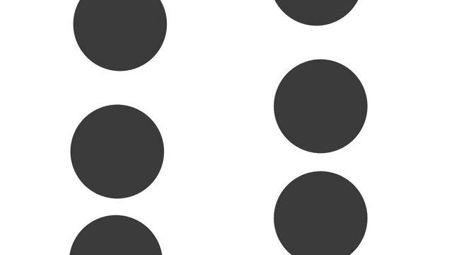 Large circles move upward like chains or caterpillars or slides