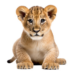 baby lion,lion cub isolated on transparent background,transparency 
