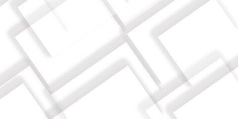 Abstract background with white and gray color technology modern background design. Abstract white square shape with futuristic concept background. Minimal geometric white light background with shadows