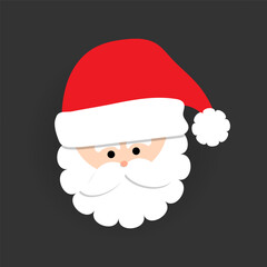 Cute Santa Claus face sticker label