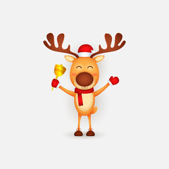 Obraz premium Cute Reindeer sticker label