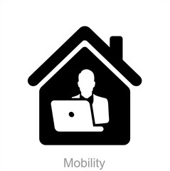 Mobility and home icon concept