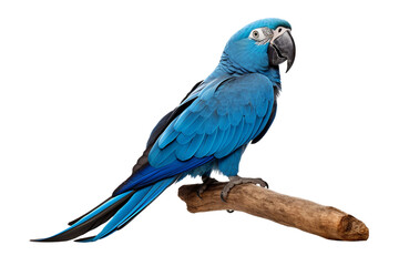 Majestic Cyanopsitta Parrot: Spix's Macaw Isolated on Transparent Background