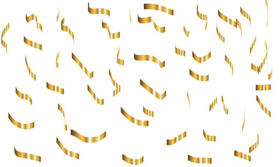 Abstract confetti golden glitter particles splatter on transparent background. Luxury golden glitter confetti that floats down falling bokeh celebration background.