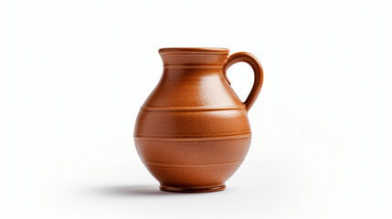 Fototapeta na wymiar Pottery vase clay jug isolated on white background