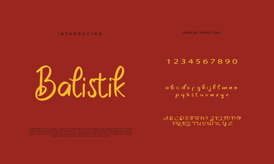 Handwritten Script font. Hand drawn brush style modern calligraphy cursive typeface. Hand Lettering and Custom Typography alphabet for Designs: Logo, Greeting Cards, Poster. Vector Brush type set.
