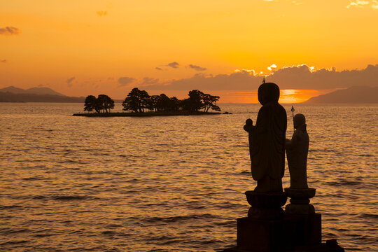 Evening view of Lake Shinji , Matsue, Shimane,Shimane Prefecture,Japan October 2011