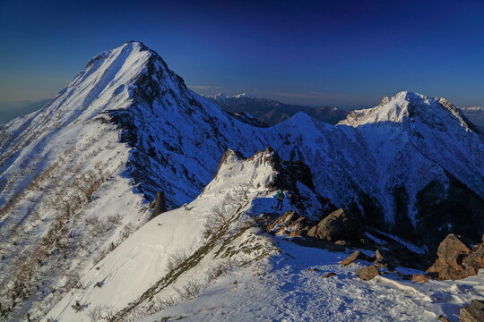 Yatsugatake (Akadake, Amidadake) in severe winter , Japan,Nagano Prefecture,Chino city January 2013