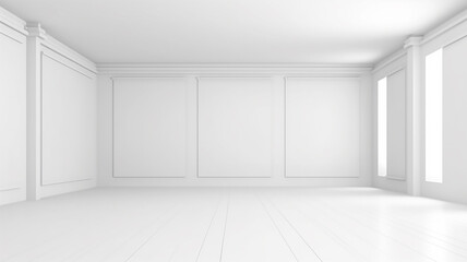 Fototapeta premium empty white room apartment copy empty space.