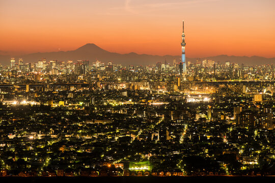 Tokyo sunset , Ichikawa,Ichikawa, Chiba,Chiba Prefecture,Japan January 2013