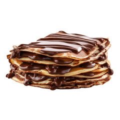 chocolate crepes isolated on transparent background,transparency 