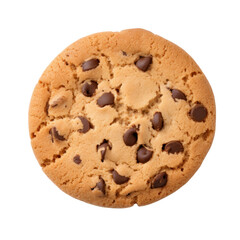 Chocolate chips cookie isolated on transparent background,transparency 