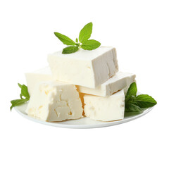 Feta Cheese,soft cheese isolated on transparent background,transparency 