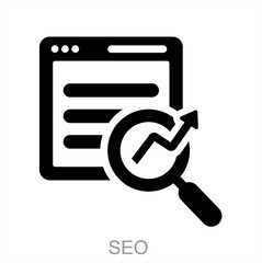 SEO and search icon concept - obrazy, fototapety, plakaty