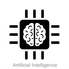 Artificial Intelligence and artifical icon concept
