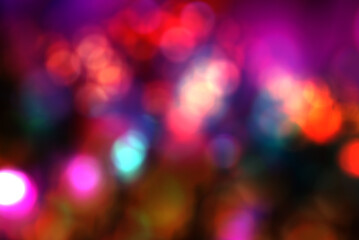 玉ボケのキラキラと虹色に輝く夜景の背景