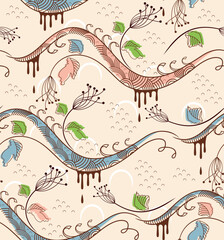 Flowers fantasy. Cute vector floral seamless pattern.