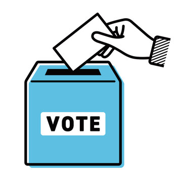 選挙の投票用紙を投票箱に投票しているアイコン_vote