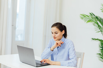 Business Woman Secretary In Office Working Training Online