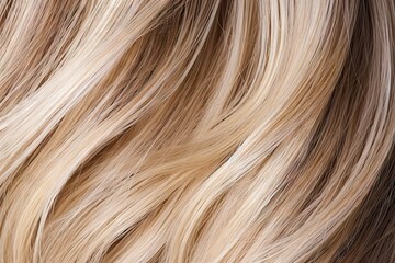 Naklejka premium Radiant elegance. Stunning hairstyle in clean background. Healthy locks. Shiny and textured hair in glamorous setting. Modern beauty. Abstract close up of luxurious hairstyle