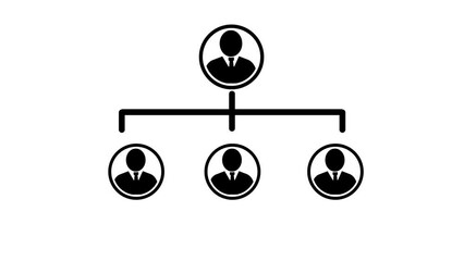 Team work icon, Business manager leader hierarchy connections. k1_1933