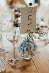 Wedding location decorated with colorful flowers and lots of details