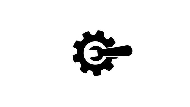 Wrench and cog wheel icon, repair tool icon animation. k1_1931