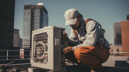 Air Conditioning Mastery: Repairman at HVAC Repair Work, Generative AI