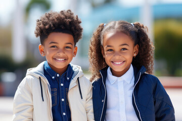 Portrait of an african american boy and girl