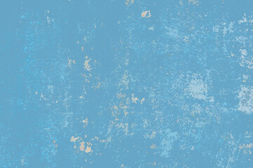 Blue background of the weathered cement wall has scratched paint in digital water painting style.
