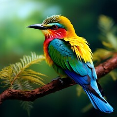 Fototapeta premium colorful beautiful bird in a natural background ai generated