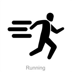 Running and exercise icon concept