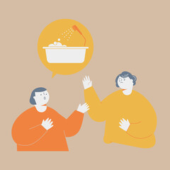 A middle-aged woman who refuses to take a bath.