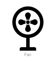 Fan and desk fan icon concept