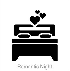 Romantic Night and love icon concept 