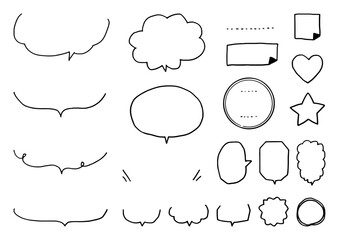 シンプルなふきだしセット　あしらい