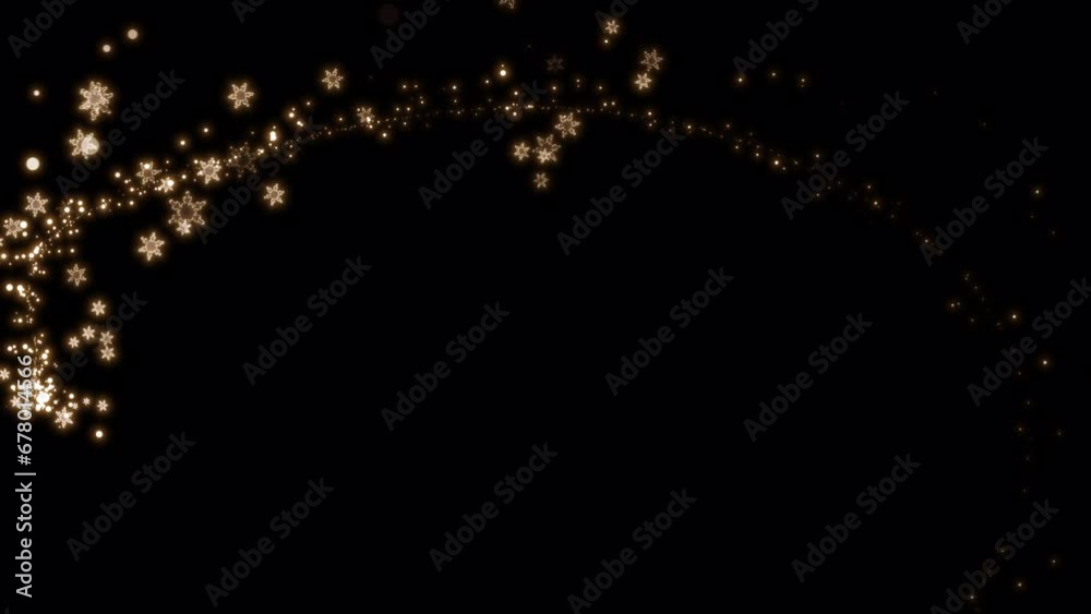 Wall mural glow particle with snowflake trail on alpha channel. this work has alpha channel you can place on fo