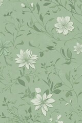 Floral elements on a basic orange paper texture background. Background for party, birthday, wedding or graduation invitation card in orange color with floral elements in soft art style. Generative Ai.