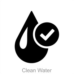 Clean Water and water icon concept - obrazy, fototapety, plakaty