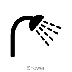 Shower and bath icon concept 