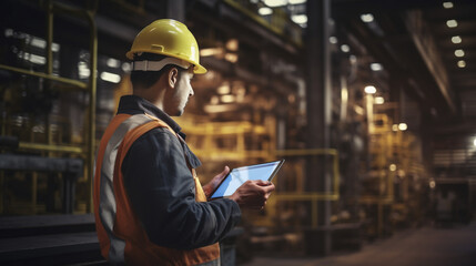 Occupational Technology: Supervisor with Tablet in Plant, Generative AI