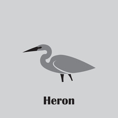Heron bird logo with minimalistic design.