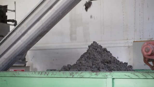 Dirt and sludge pile in wastewater treatment plant