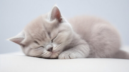 Sleeping British Shorthair kitten.