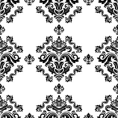 Orient vector classic pattern. Seamless abstract background with vintage elements. Orient black and white pattern. Ornament barogue wallpaper