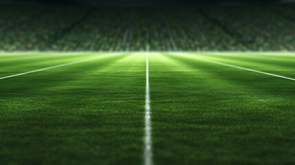 Soccer field in football stadium