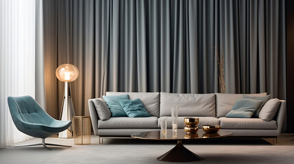 Sophisticated living space with timeless sofa.