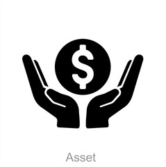 Asset and money icon concept 