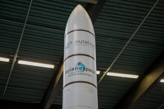 Ariane 5 Rocket model logo brand and text sign arianespace eutelsat