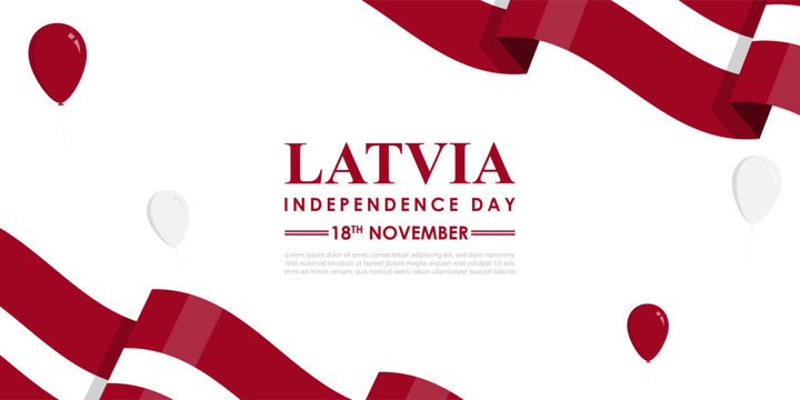 Vector illustration of Latvia Independence Day social media feed template
